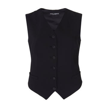 Button-Front Cady Tuxedo Vest