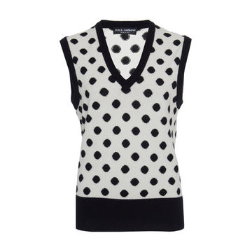 Polka Dot Cashmere Vest