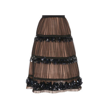 Embellished Tulle Midi Skirt