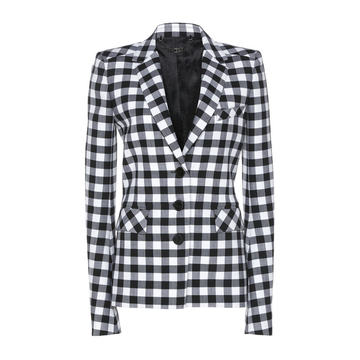 Tailored Gingham Wool Blazer