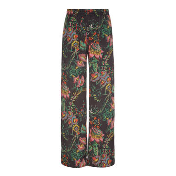 Printed Satin Wide-Leg Pants