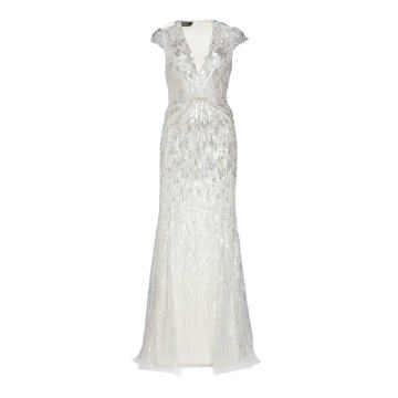 Galina Sequined Chiffon Gown