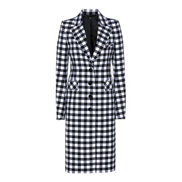 Tailored Wool Gingham Coat