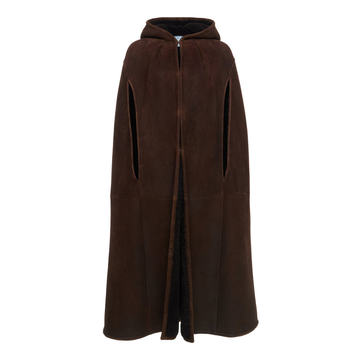 Shearling Hooded Cape