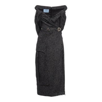 Wool-Blend Tweed Midi Dress