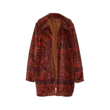 Psychedelic Swirl Faux Fur Coat