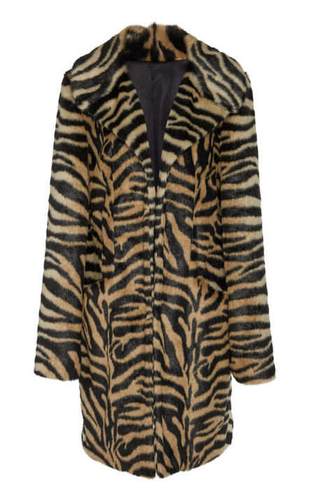 Faux Fur Zebra-Print Coat展示图