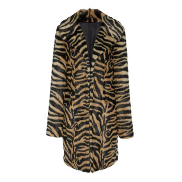 Faux Fur Zebra-Print Coat