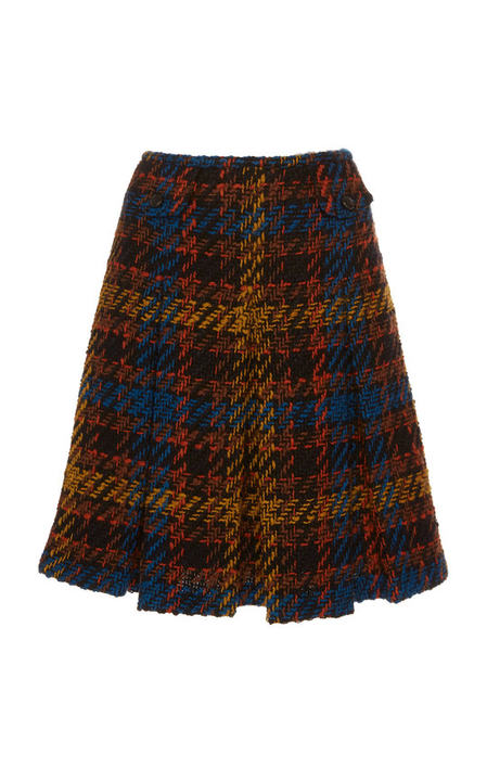 High-Waisted Multicolored Tweed Skirt展示图