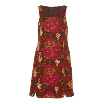 Bold Floral Jacquard Jumper Dress
