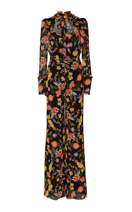 Imogene Tie-Neck Floral Jumpsuit展示图