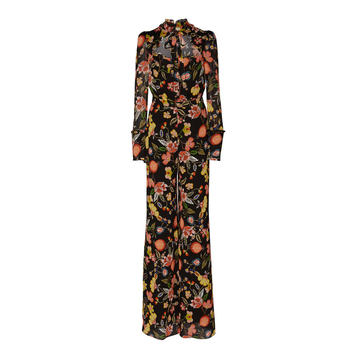 Imogene Tie-Neck Floral Jumpsuit