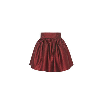 Gathered Satin Mini Skirt