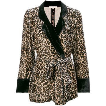 leopard print velvet blazer