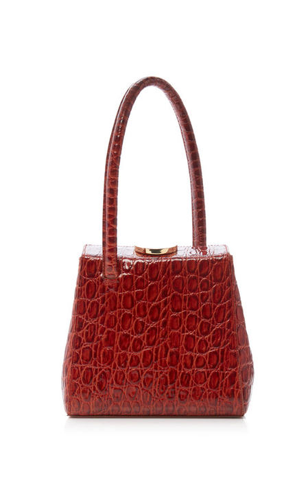 Mademoiselle Croc Embossed Leather Bag展示图