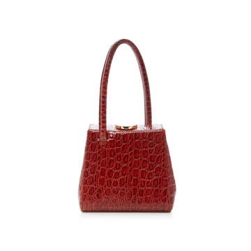 Mademoiselle Croc Embossed Leather Bag