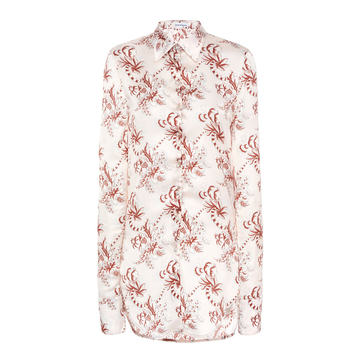 Long Sleeved Printed Satin Shirt