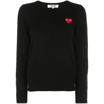 almond-eye heart patch pullover