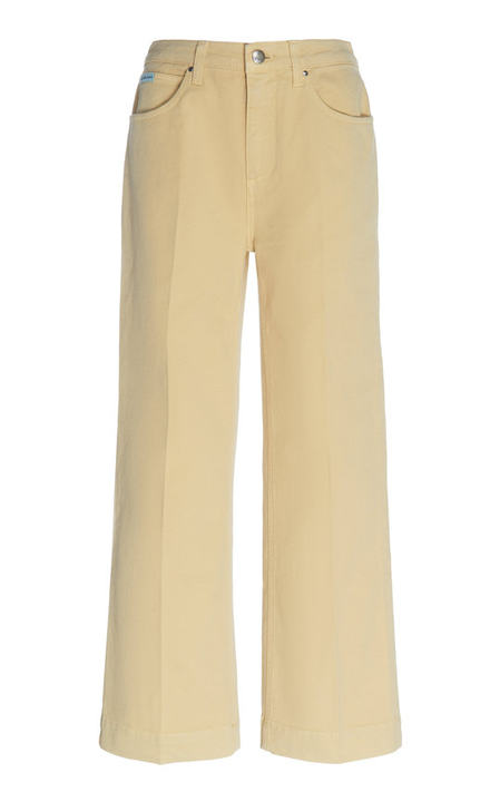 Cropped Wide-Leg Twill Cotton Pants展示图