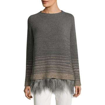 Feather Trimmed Sweater