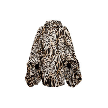 Oversized Sleeves Leopard Coat