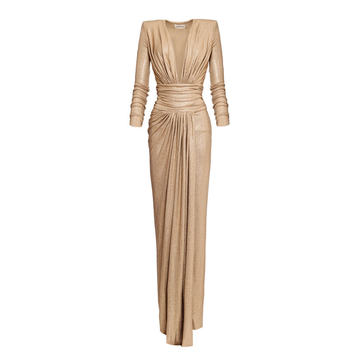 V-Neck Lurex Maxi Dress