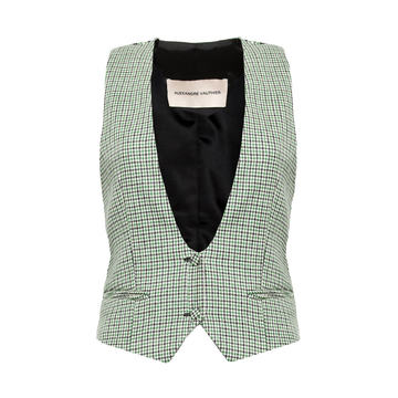 Plaid Wool Tailored Vest