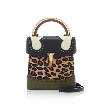 Alice Leopard Leather Lunch Box Bag