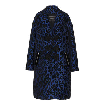 Leopard Satin Jacquard Coat