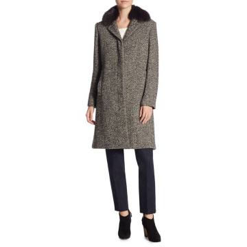 Valzer Fur Tweed Coat