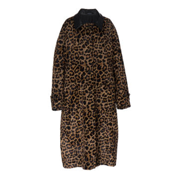 Long Cheetah-Print Trench Coat
