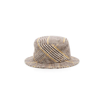 Checked Wool Bucket Hat