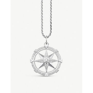 Compass 纯银和方晶锆石项链