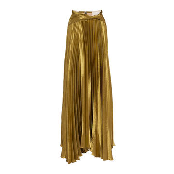 Pleated Liquid Satin Skirt