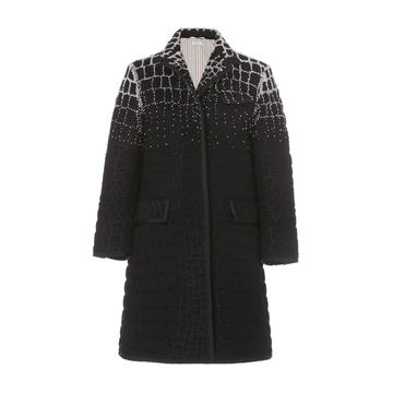 Cashmere-Blend Crocodile Pattern Embroidered Coat