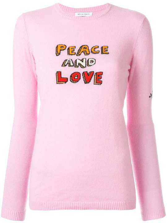 Peace and Love字样嵌花毛衣展示图