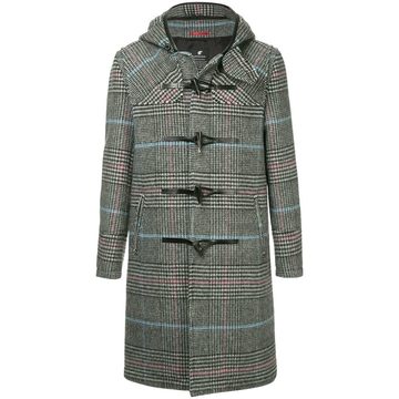 check print duffle coat