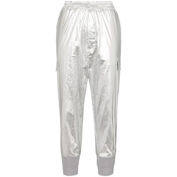 metallic cropped track pants