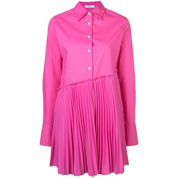 pleated long-sleeve shirt