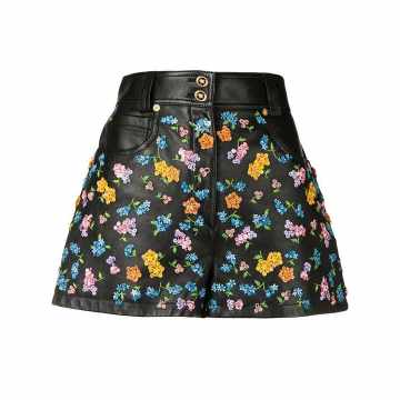 花卉刺绣短裤