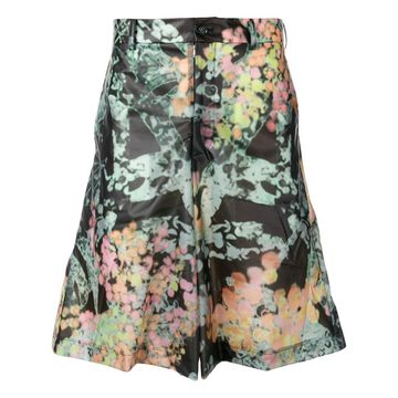 graphic print flared shorts