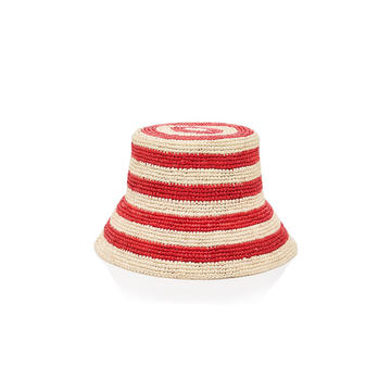 Exclusive Striped Straw Bucket Hat