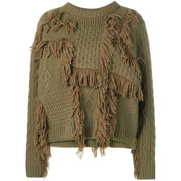 fringe detail chunky sweater