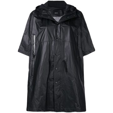 short sleeved hooded raincoat