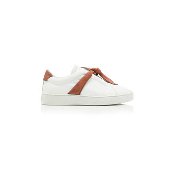 Clarita Bow-Embellished Leather and Suede Sneakers