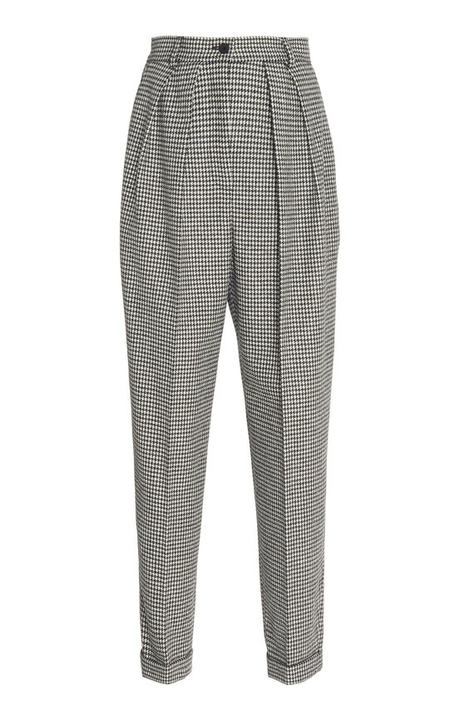 Wool-Blend Straight-Leg Houndstooth 'Carrot' Trousers展示图