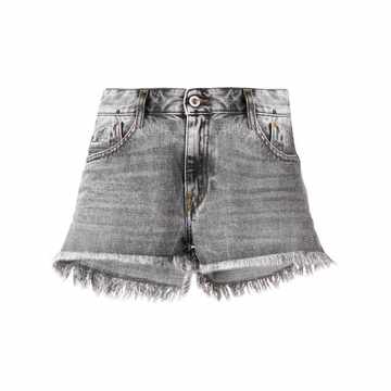 frayed hem denim shorts