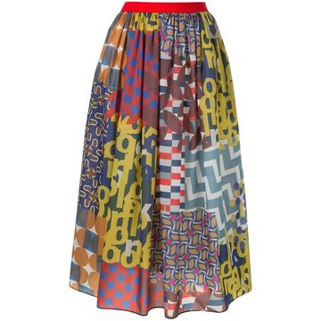 patchwork midi skirt