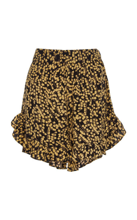 Goldstone High-Waisted Printed Crepe Shorts展示图