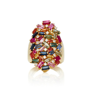 Rainbow Fireworks Cocktail Ring